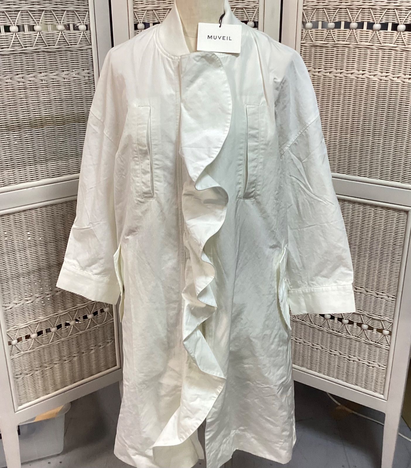 ミュベール MUVEIL 半袖ジップ ジャケット 38 e s