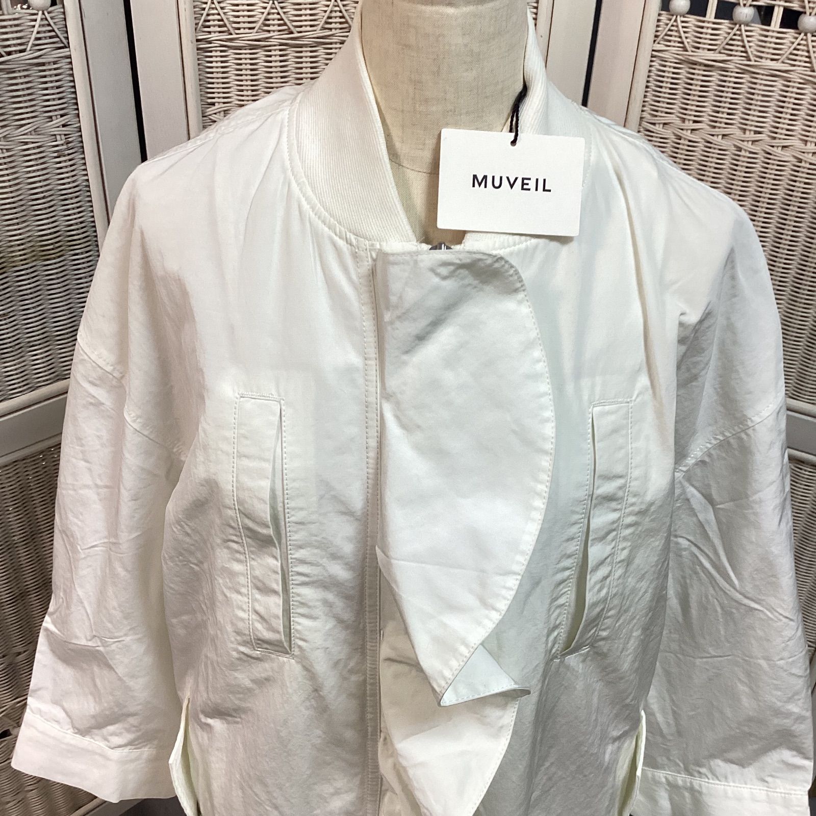 ミュベール MUVEIL 半袖ジップ ジャケット 38 ♥ …e.s