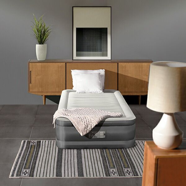 新品】 インテックス Intex エアーベッド シングル 電動ポンプ内蔵