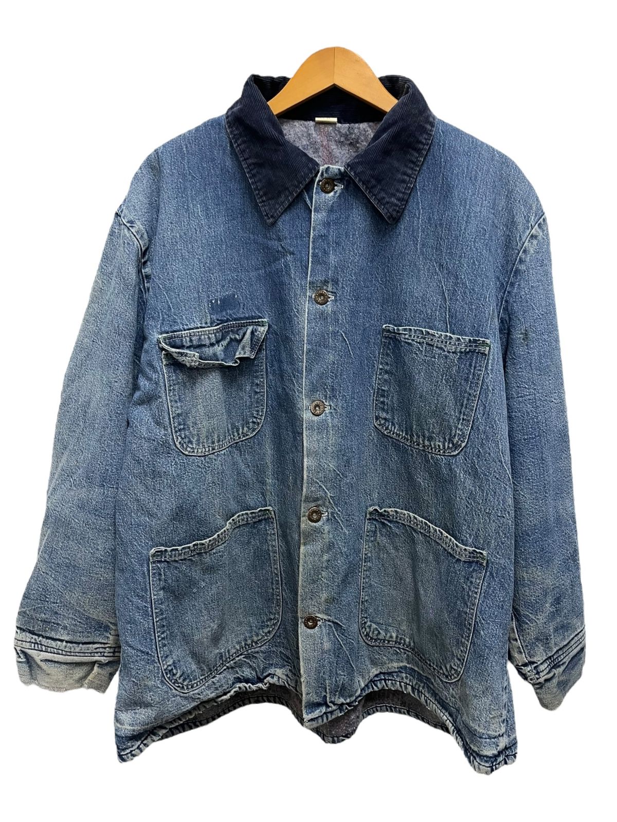 TODD UNIFORM デニムカバーオール 襟コーズ 裏ブランケット 古着 60 s 70 コットン 月桂樹ボタン 48 50 1 X メンズ 199