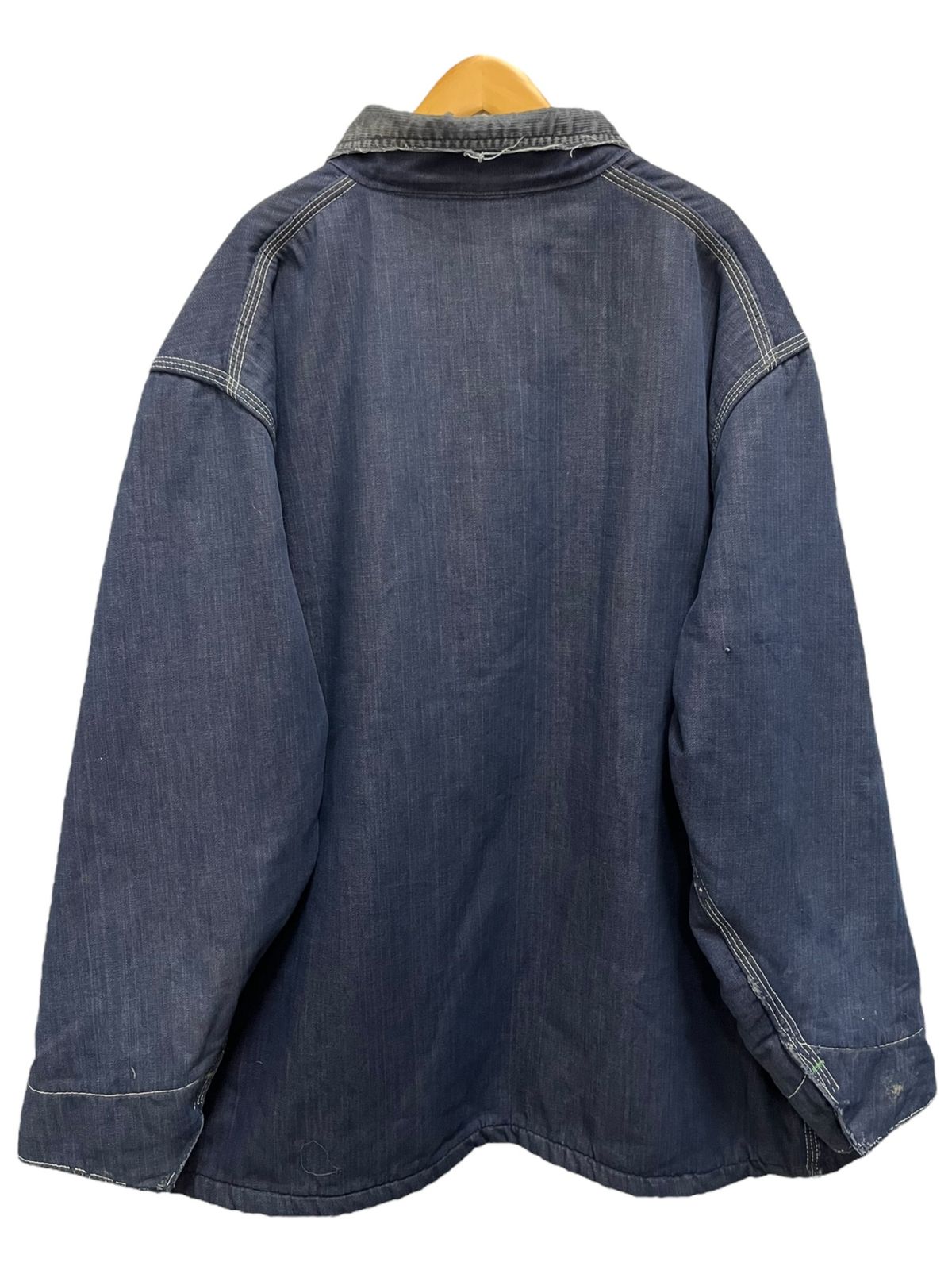 OshKosh B’Gosh オシュコシュビゴッシュ デニムカバーオール 裏ブランケット 襟コーズ 古着 60 s 70 サイズ表記消え ネイビー メンズ 199