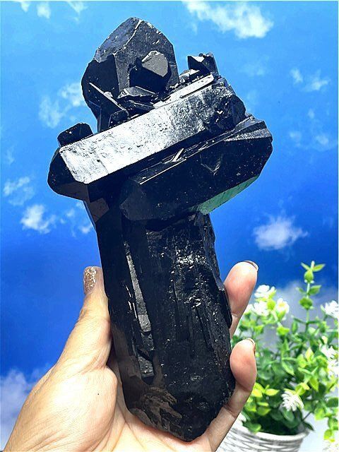 1030gAAA級【魔除け】◇天然モリオン(黒水晶）クラスターB88C6/166C19A