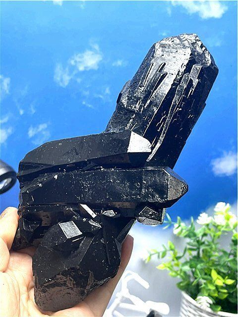 1030gAAA級【魔除け】◇天然モリオン(黒水晶）クラスターB88C6/166C19A