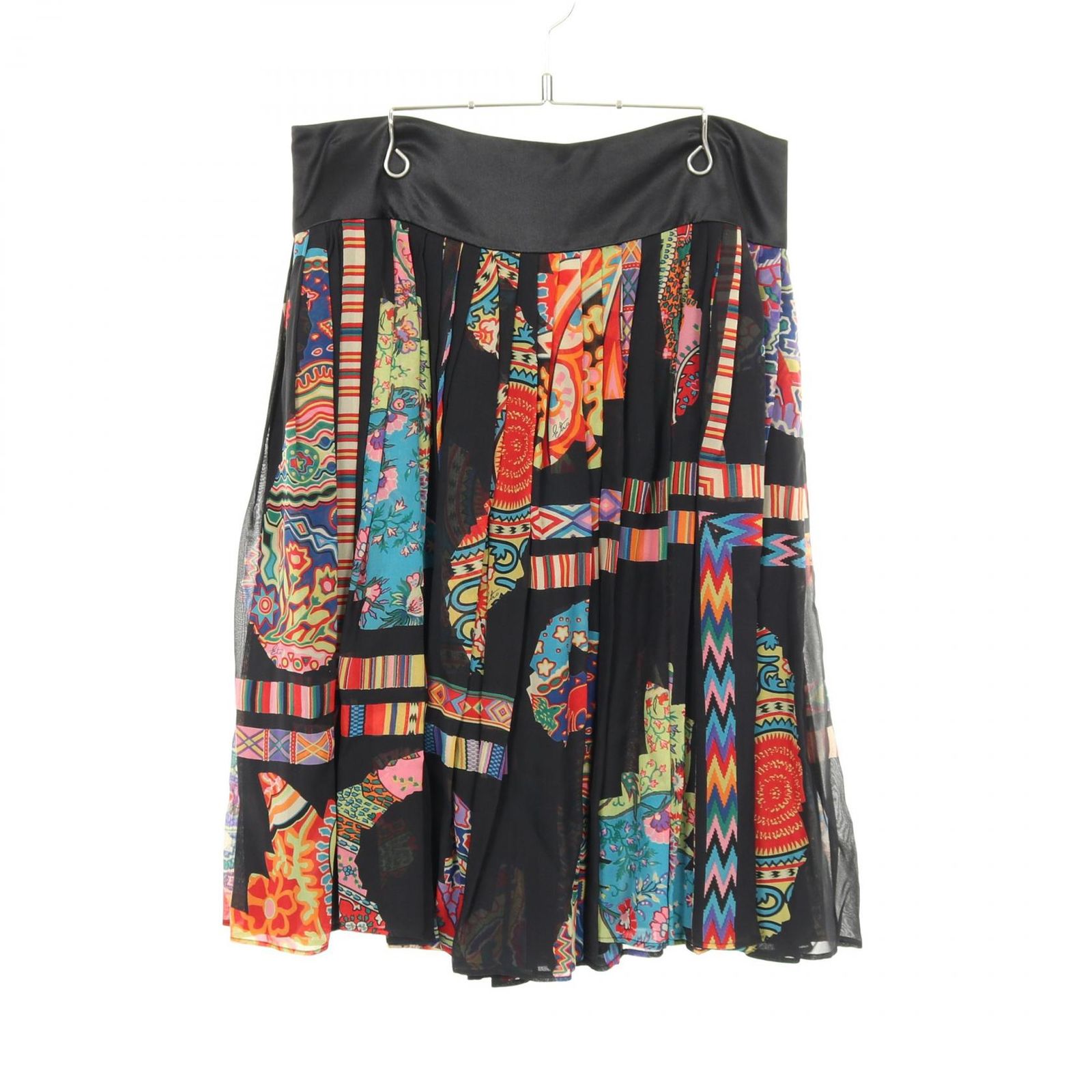 エトロ ETRO スカート プリーツフリル 42-12778-4239 ブラック/マルチ