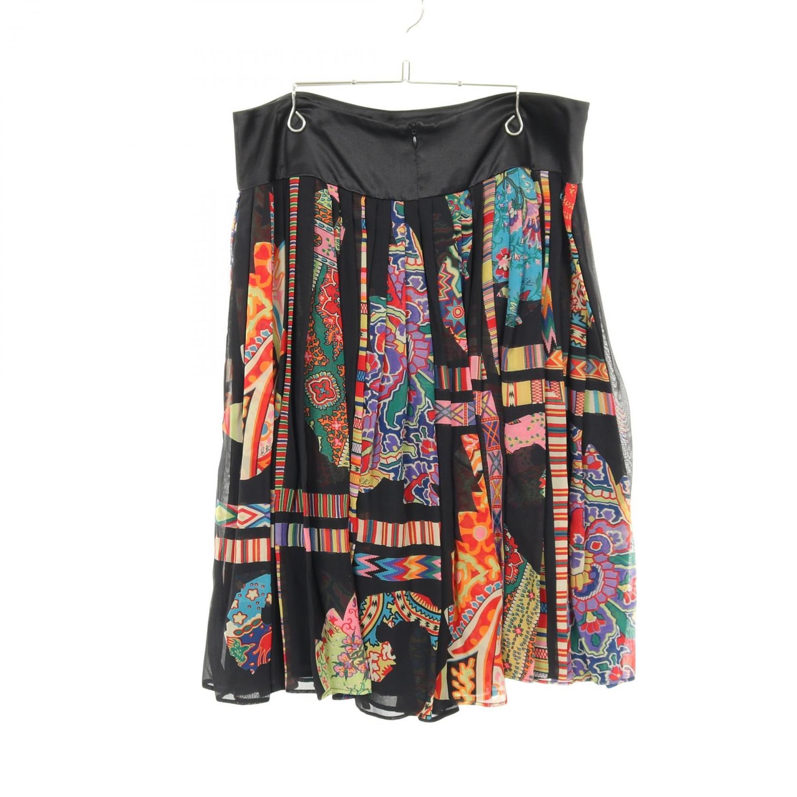 エトロ ETRO スカート プリーツフリル 42-12778-4239 ブラック/マルチ