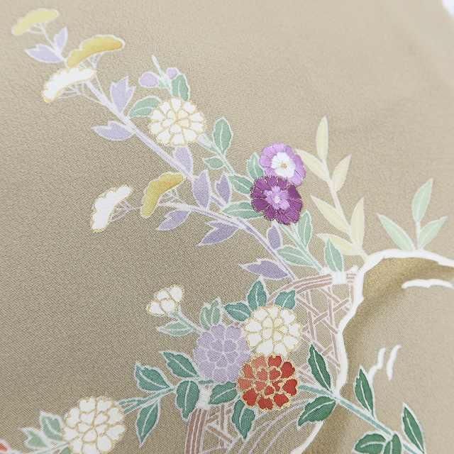  ✾まめ藤✾ 正絹 着物 刺繍 ひと際目を引く高貴な花 巻き戻る時の流れ 訪問着 T 14 訪問着 付け下げ 着物