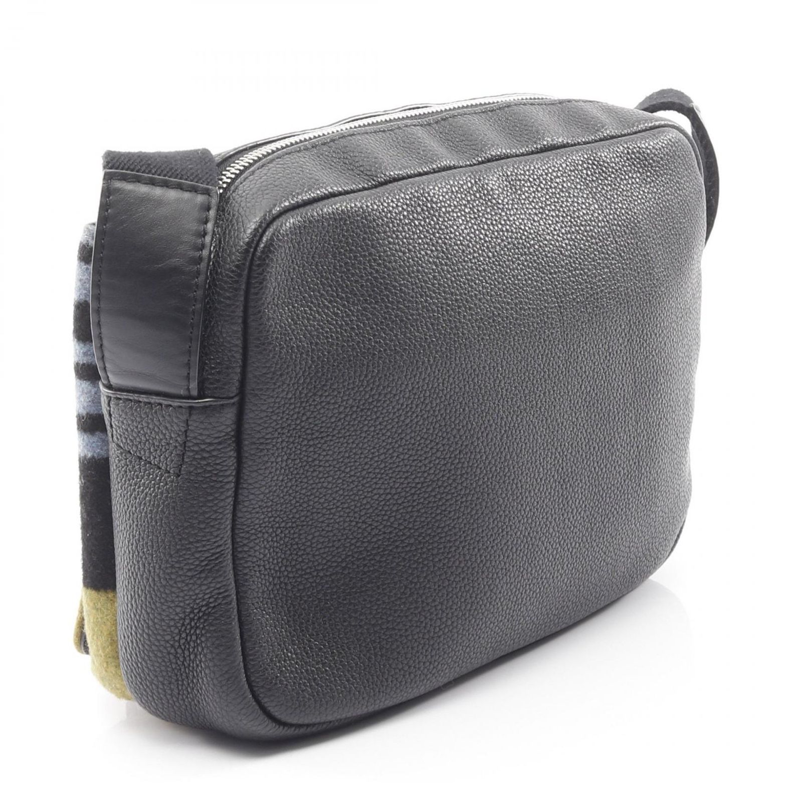 ロエベ LOEWE ショルダーバッグ ミリタリー メッセンジャーバッグ XS ブルー ブラック グリーン ウール レザー メンズ B