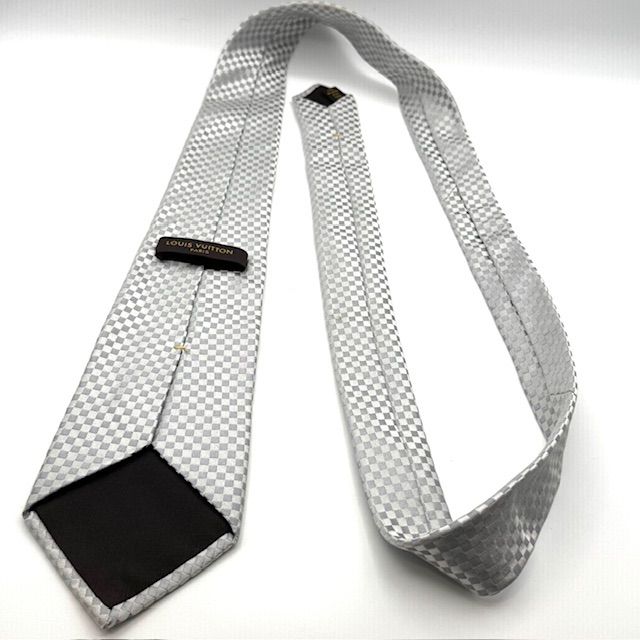 ルイヴィトン マイクロ ダミエ シルバー 銀色 ネクタイ - メルカリ