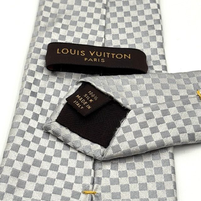 ルイヴィトン マイクロ ダミエ シルバー 銀色 ネクタイ - メルカリ