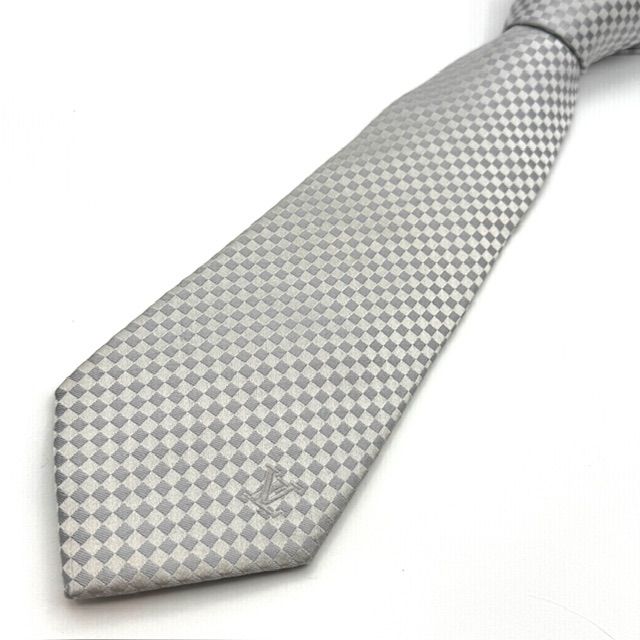 ルイヴィトン マイクロ ダミエ シルバー 銀色 ネクタイ - メルカリ