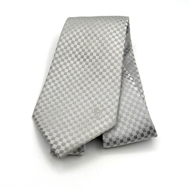 ルイヴィトン マイクロ ダミエ シルバー 銀色 ネクタイ - メルカリ