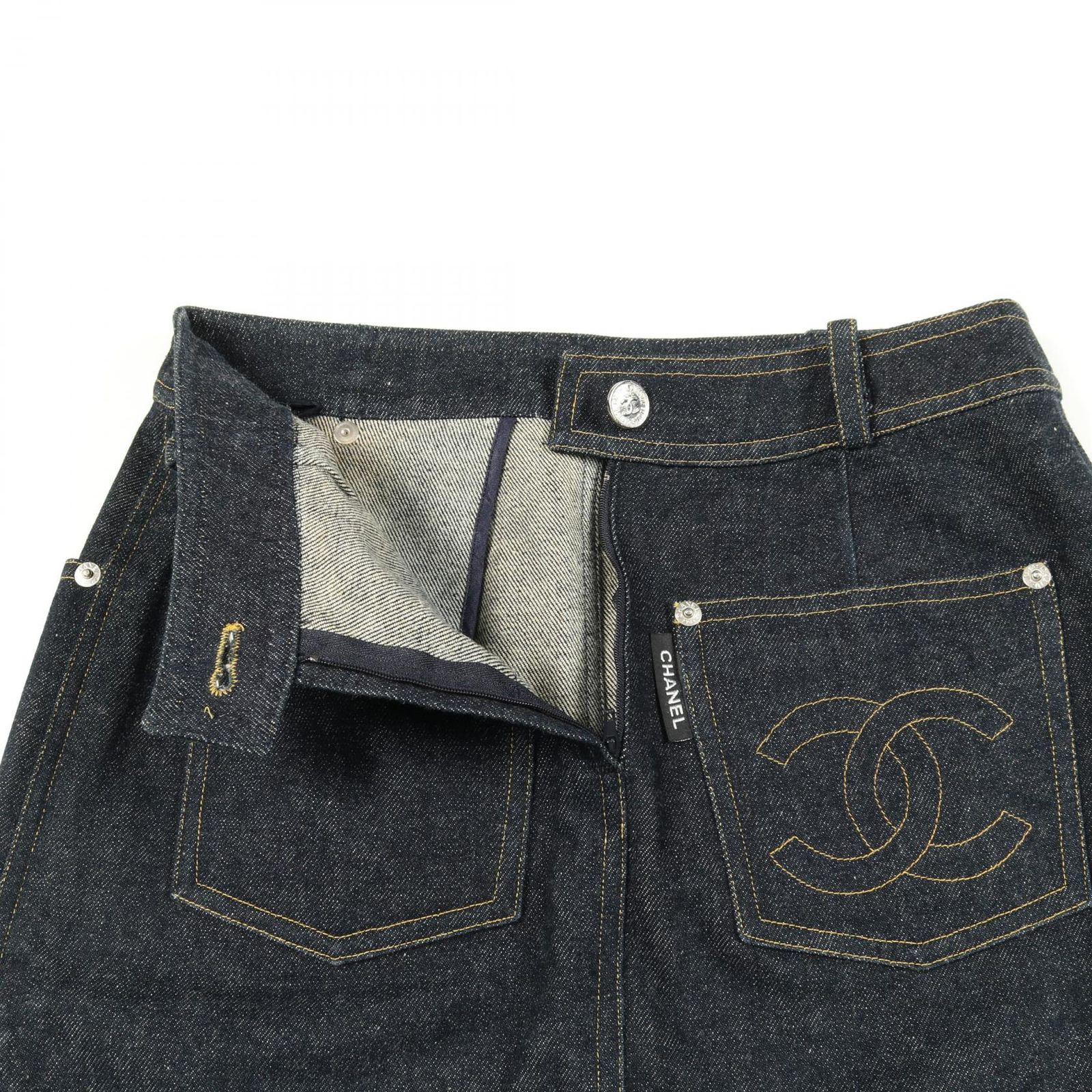 シャネル CHANEL スカート ココマーク P07055V04732 インディゴブルー