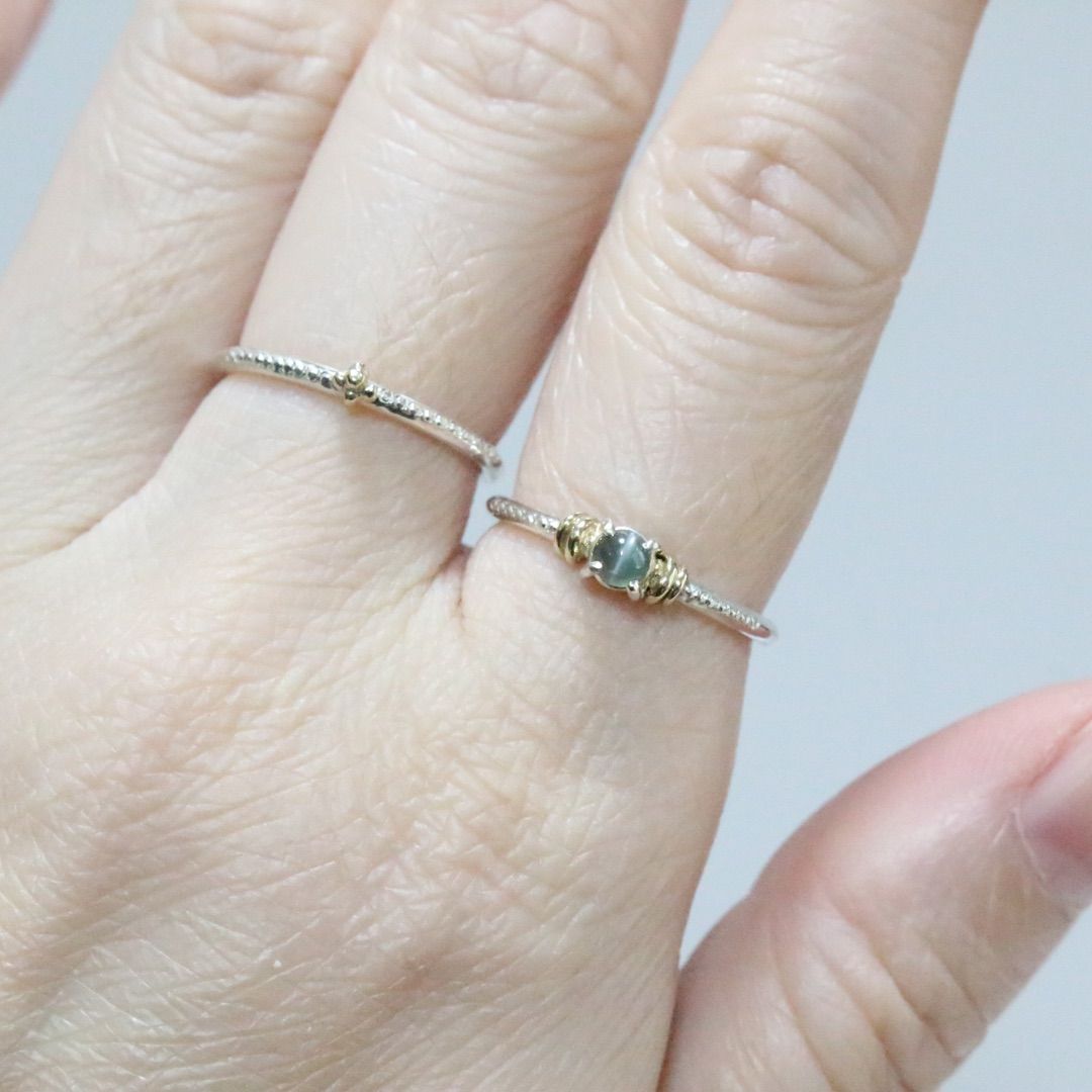 ちいさなK10の粒々とミル打ちシルバーのコンビリング約8.5号 - メルカリ