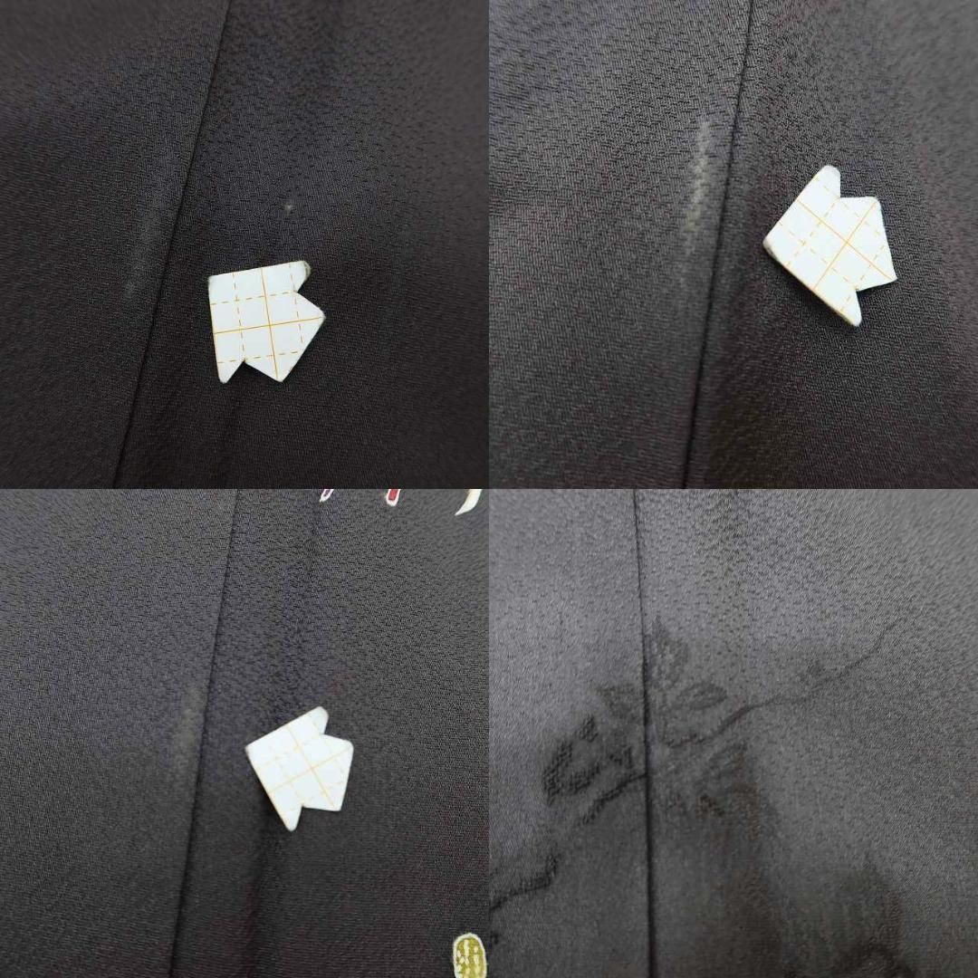  ✾まめ藤✾正絹 着物 作家物落款 新しい感覚を生む 牡丹に蝶 土筆と蔓草”訪問着 T-70 訪問着 付け下げ 着物