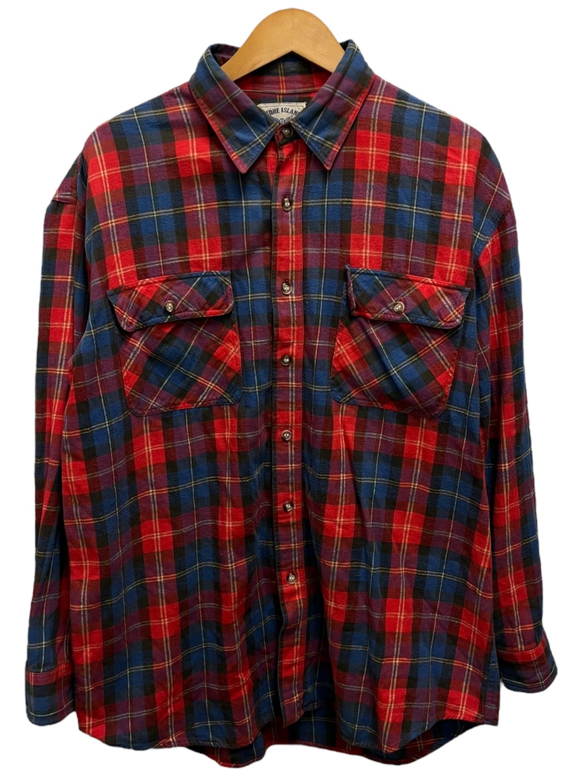 STONE ISLAND ストーンアイランド チェックシャツ コットン L レッド メンズ 199