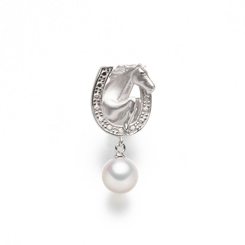アコヤパールピンブローチ 馬 7.0 mm 真珠 パール 冠婚葬祭 ギフト