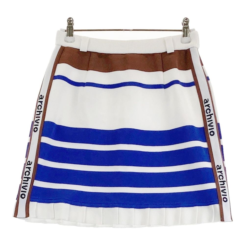 サイズ：36 ARCHIVIO アルチビオ ; ニット プリーツスカート ボーダー