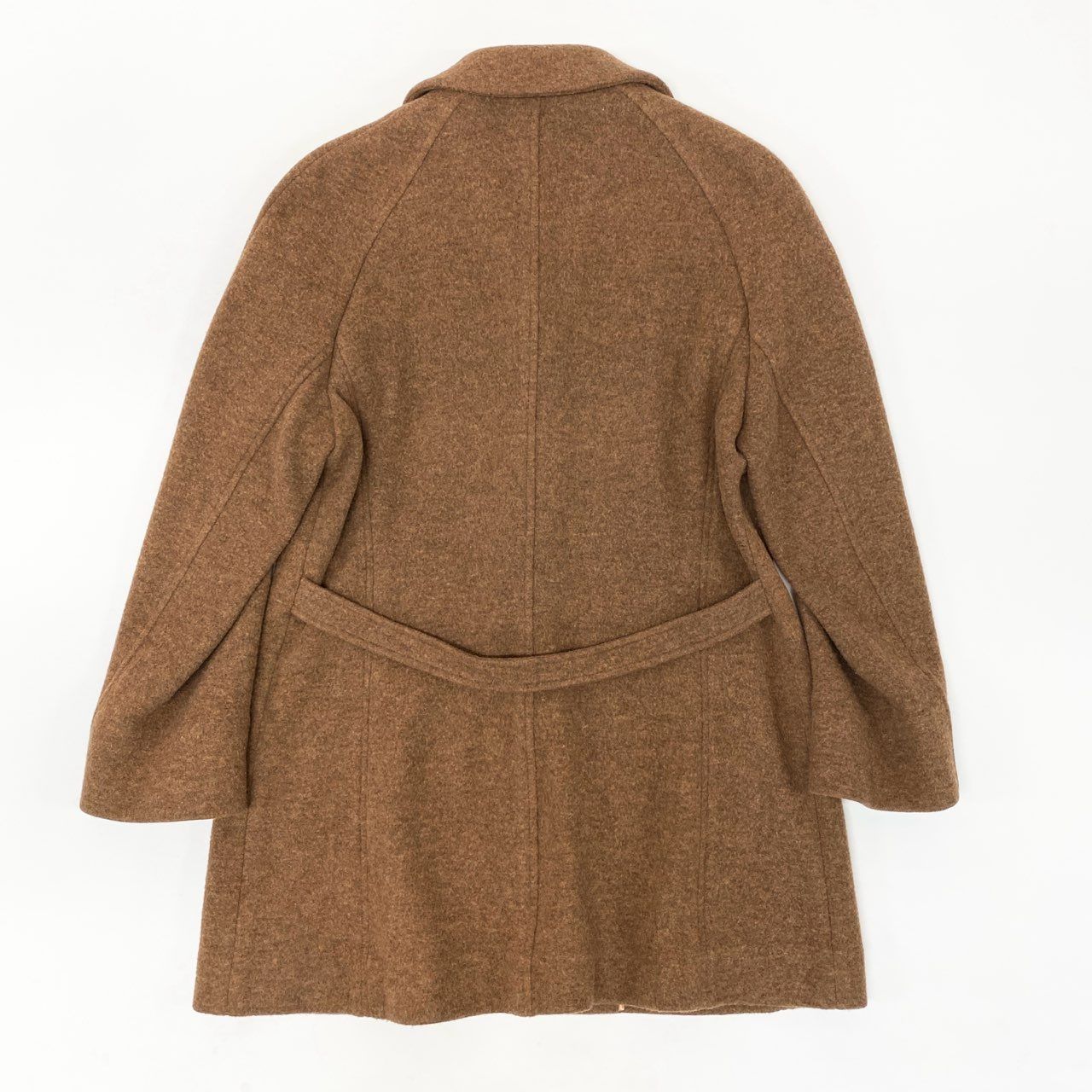 Aquascutumアクアスキュータムダブルブレスト チェスターコート ブラウン Aquascutum アクアスキュータム カシミヤ30%混 女優襟 ビッグカラー