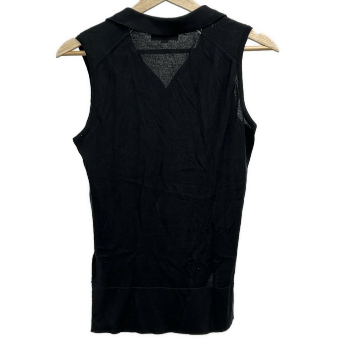 JOHN SMEDLEY ジョンスメドレー ノースリーブポロシャツ サイズS レディース - 黒 半袖 ポロシャツ トップス