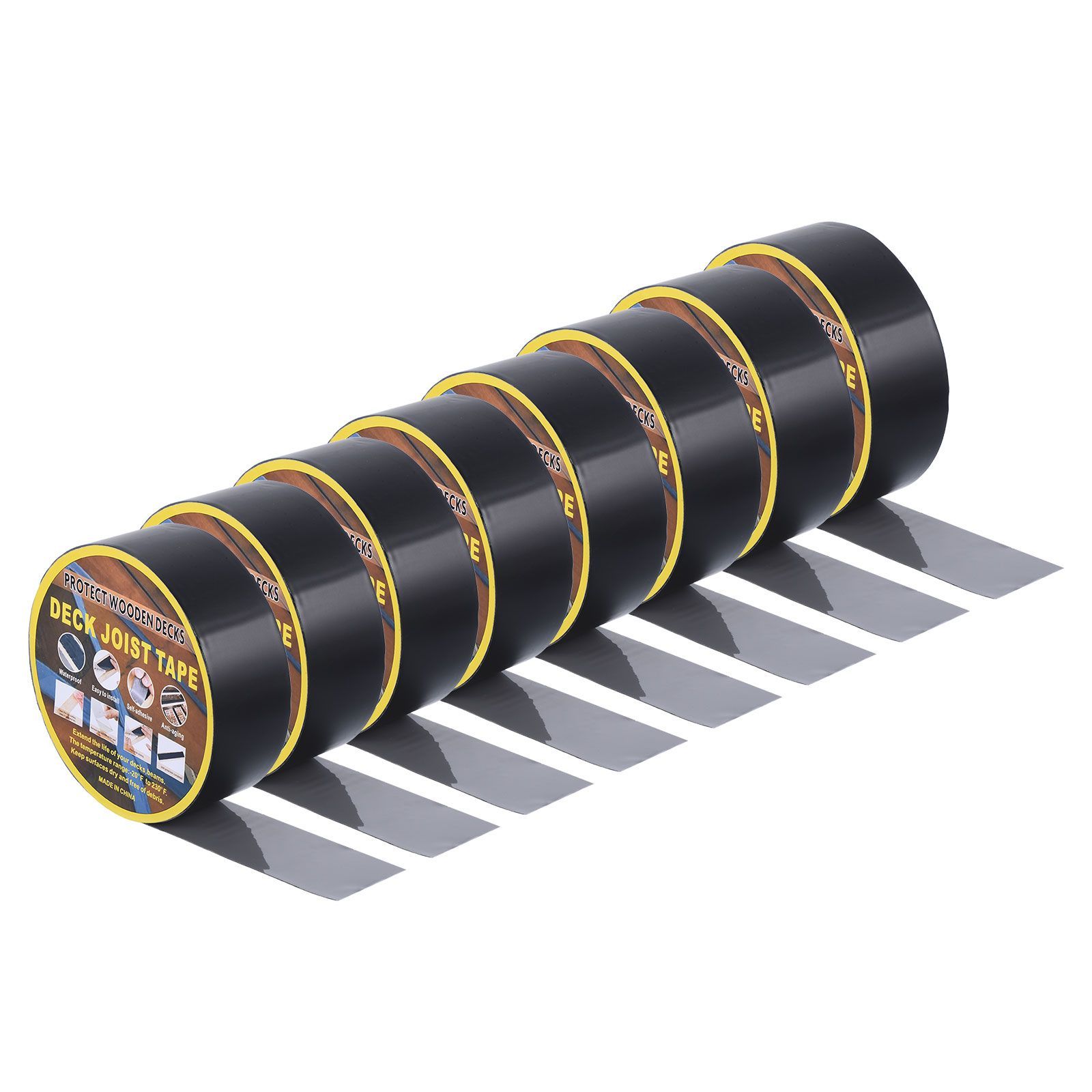 uxcell デッキジョイス トテープ デッキ用ブチ ル根太テープ 防水デッキ根太 防水テープ 木製根太と梁用 黒 5 cm x 1524 8ロール
