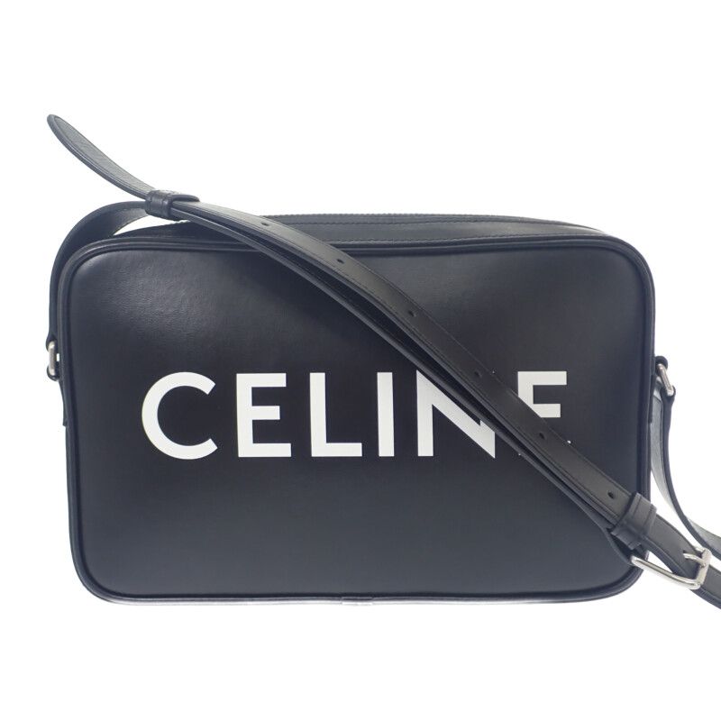セリーヌ CELINE ミディアムメッセンジャー .38 SI ショルダーバッグ カーフ ブラック 黒 シルバー金具 シンプル レディース メンズ ユニセックス ABランク