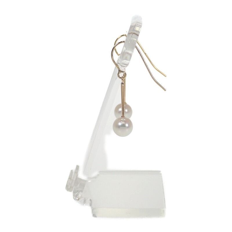 状態良好 デザインジュエリー パール ピアス K 18イエローゴールド レディース