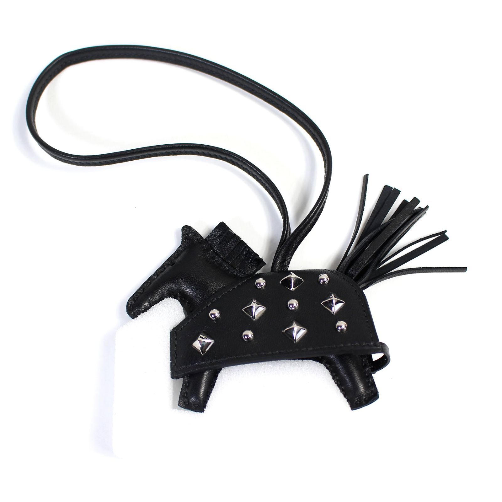 エルメス HERMES ロデオ ロベオロック PM チャーム K刻 ブラック アニョーミロ シルバー 10684