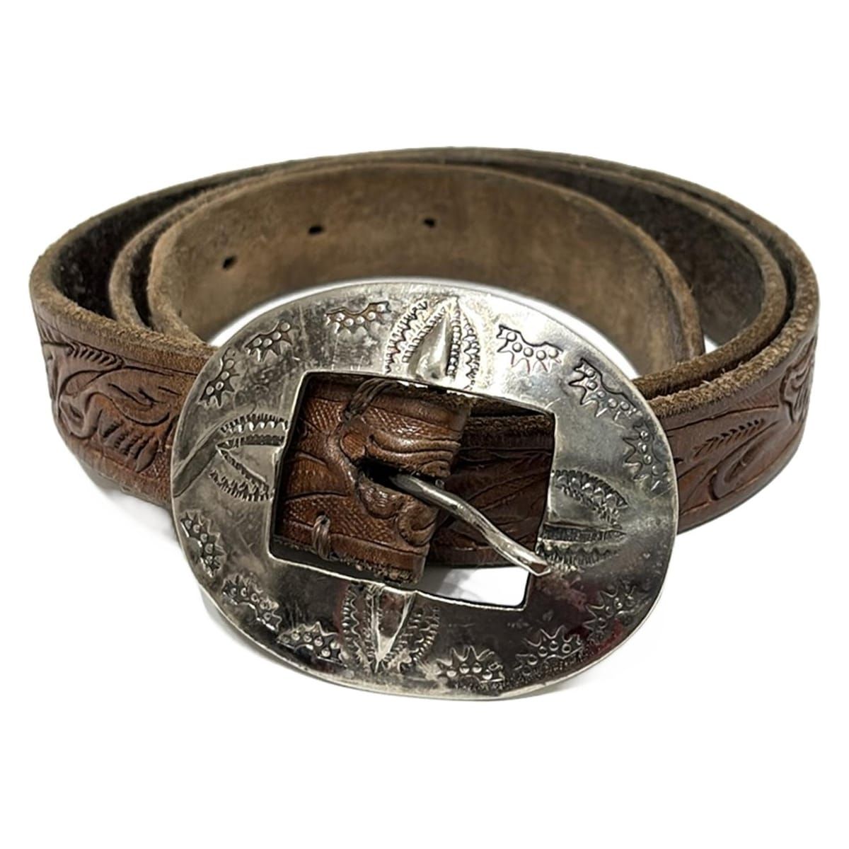 RalphLauren ラルフローレン ベルト M ダークブラウン シルバー レザー