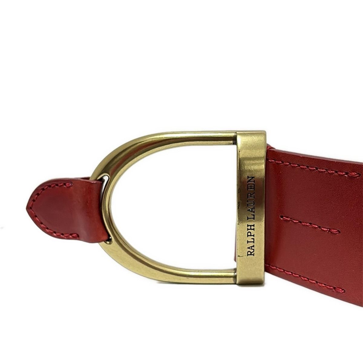  RalphLauren ラルフローレン ベルト L レッド ゴールド レザー ベルト 小物