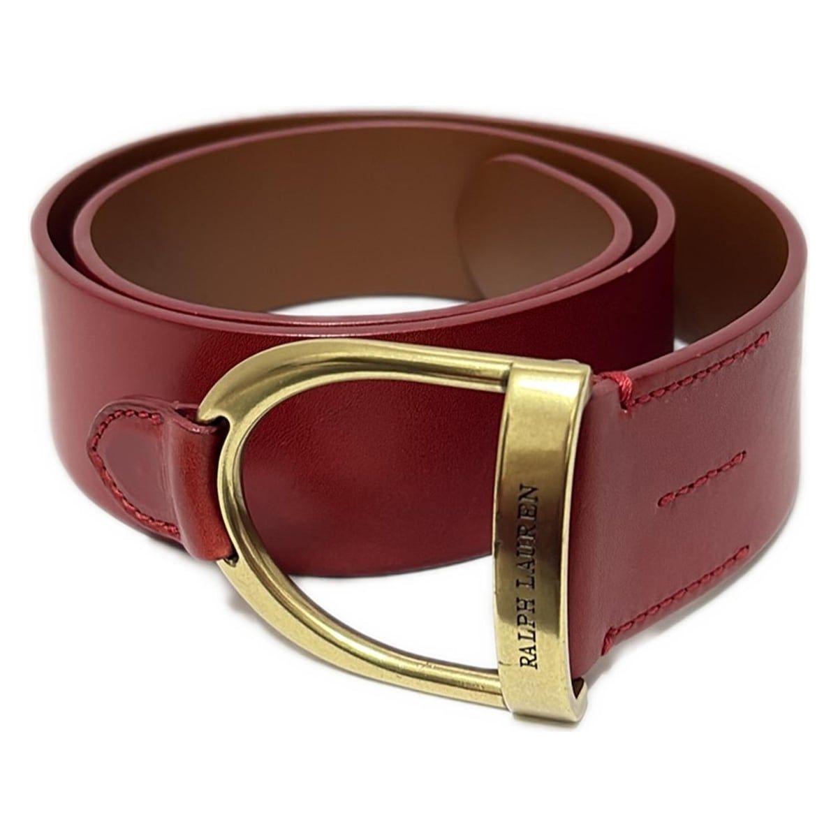 RalphLauren ラルフローレン ベルト L レッド ゴールド レザー