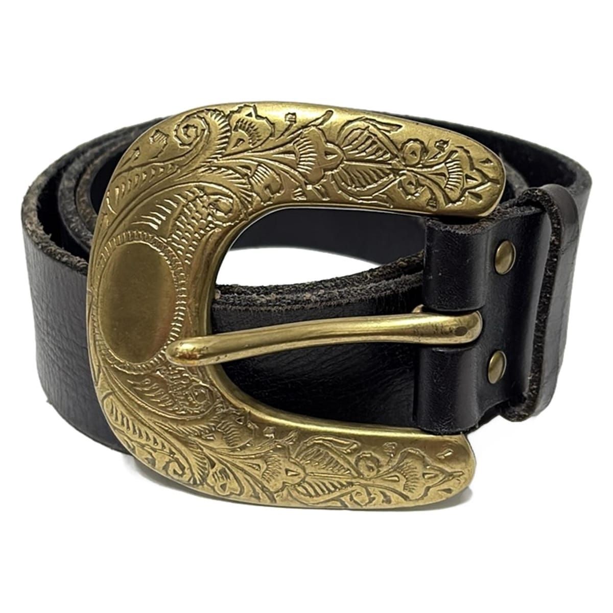 POLObyRalphLauren(ポロラルフローレン) ベルト M - 黒×ゴールド