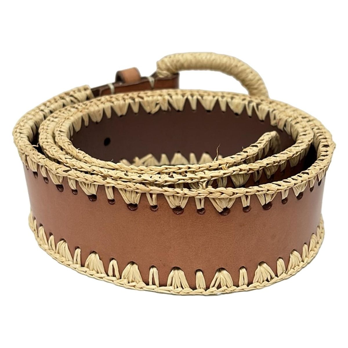 POLObyRalphLauren ポロラルフローレン ベルト M ブラウン ベージュ ゴールド レザー アクセント服 ベルト 