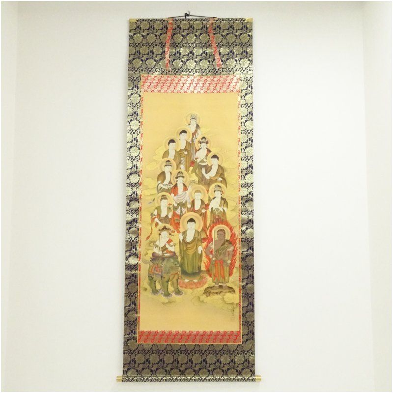 おまけ付き　仏画　佛 絹本　掛軸　肉筆 共箱　美術品 福田素仙筆 十三仏 肉筆絹本掛軸（共箱） 掛け軸 床の間 書 おしゃれ