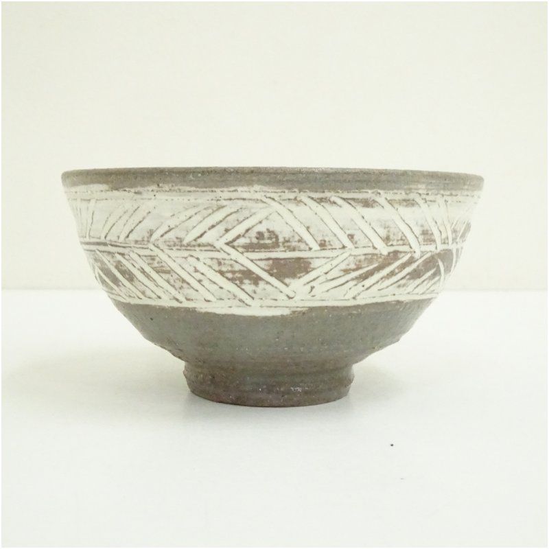 三島茶碗 芳明作 共箱 抹茶碗 作家物 三島茶碗（保護箱） 茶道 抹茶 おしゃれ 抹茶茶碗 抹茶碗 和