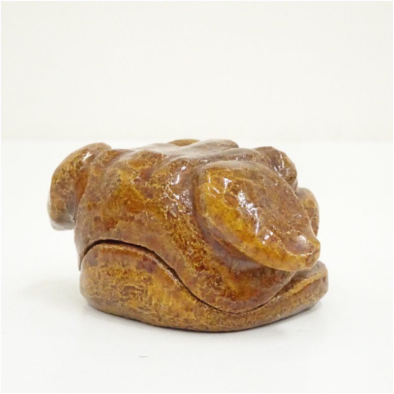 伊東桂楽造 飴楽獅子頭香合（共箱） 茶道具 茶道 香道 香道具 おしゃれ