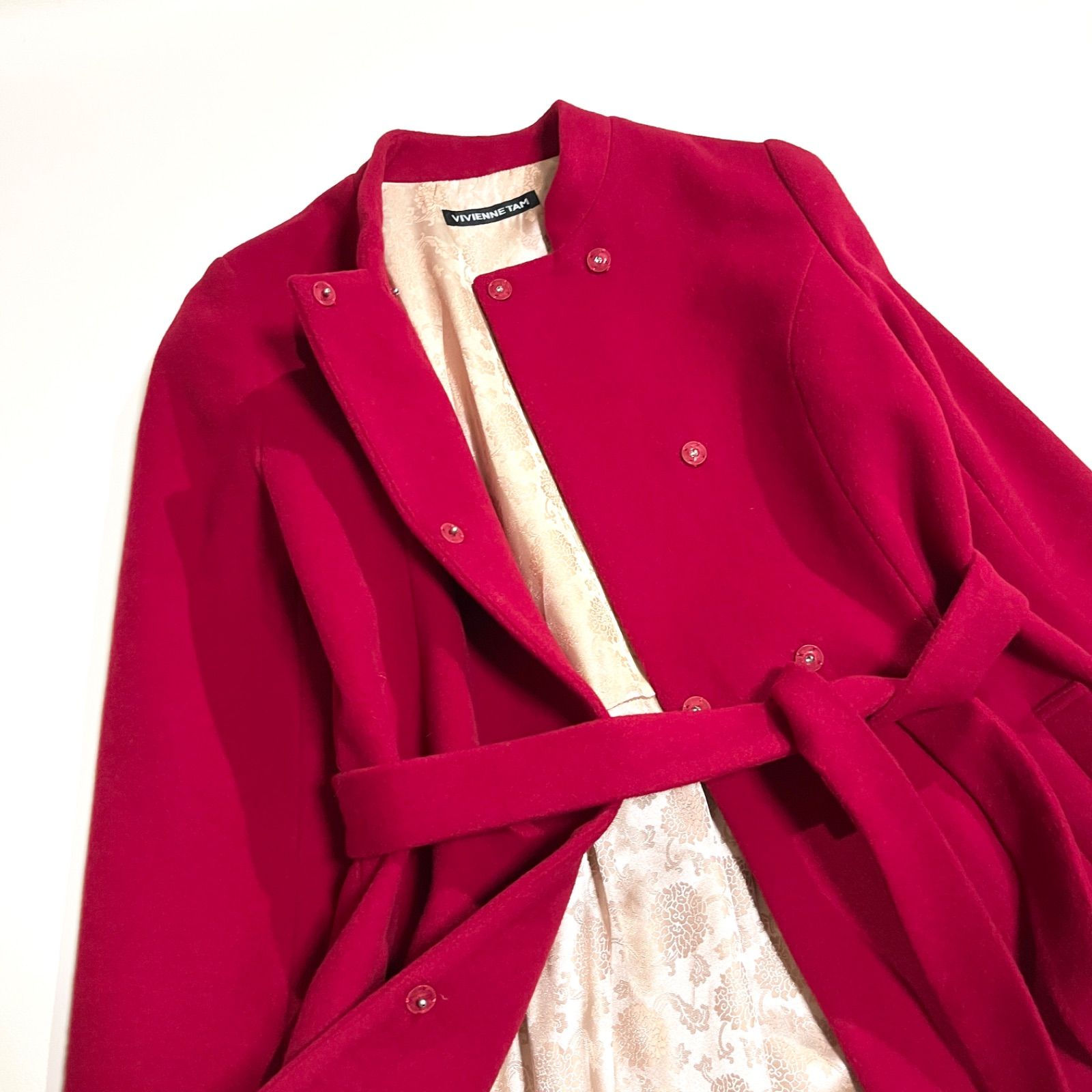 ck93 VIVIENNE TAM 裏地 総柄 花柄 中国 チャイナ マオカラー ウール