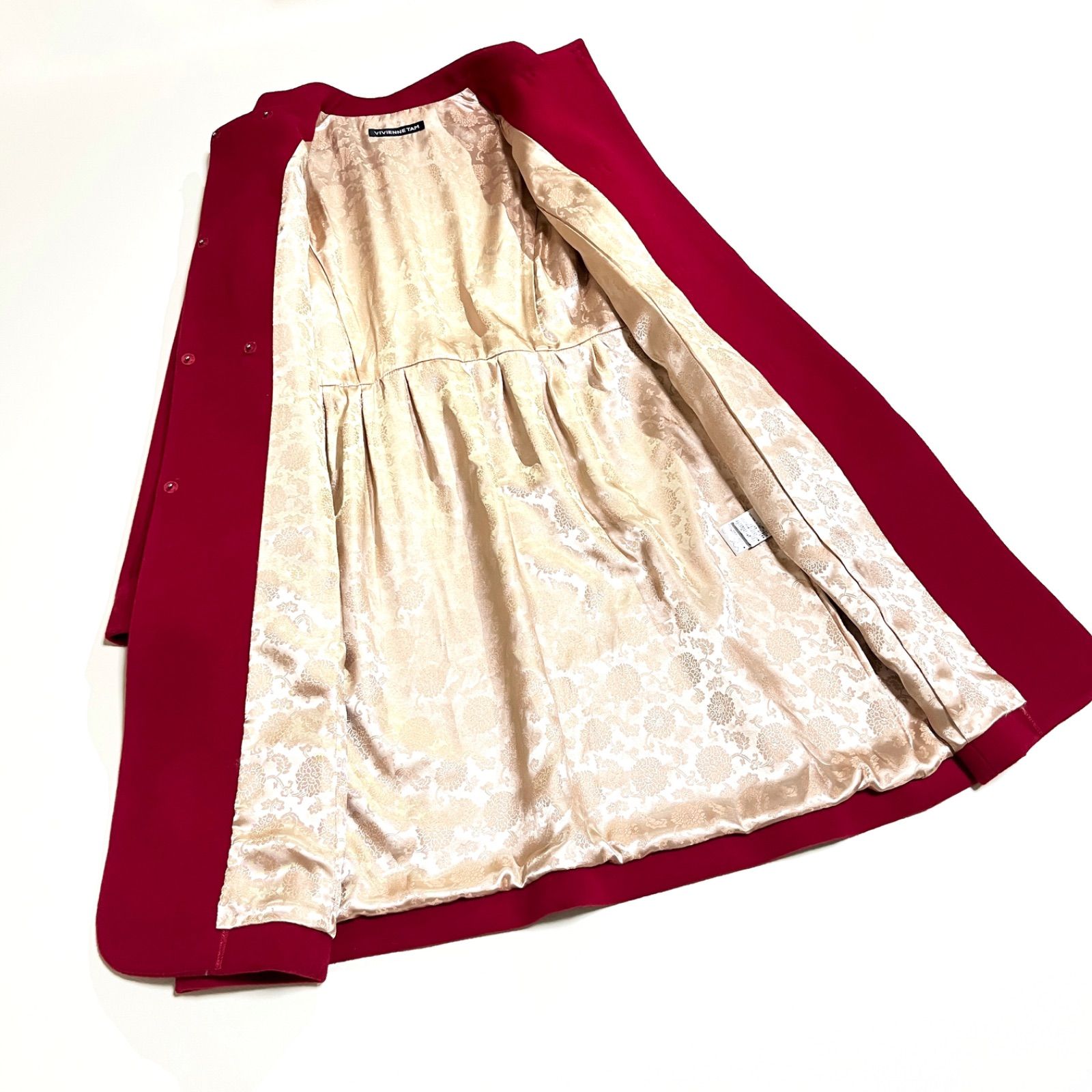 Vivienne Tam 赤 ウールコート ファー付き Vivienne Tam 赤 ウールコート ファー付き Vivienne Tam 赤 ウール