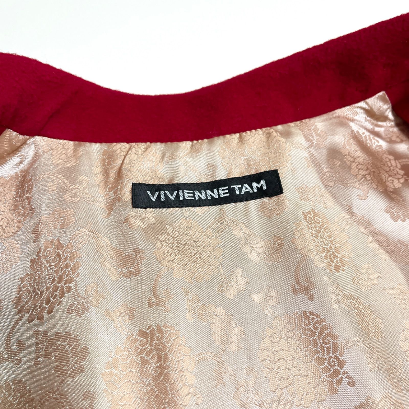 ck93 VIVIENNE TAM 裏地 総柄 花柄 中国 チャイナ マオカラー ウール