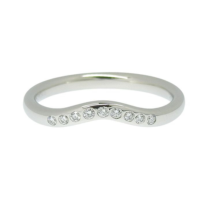 TIFFANY & Co. ティファニー カーブドバンド ダイヤ リング Pt950