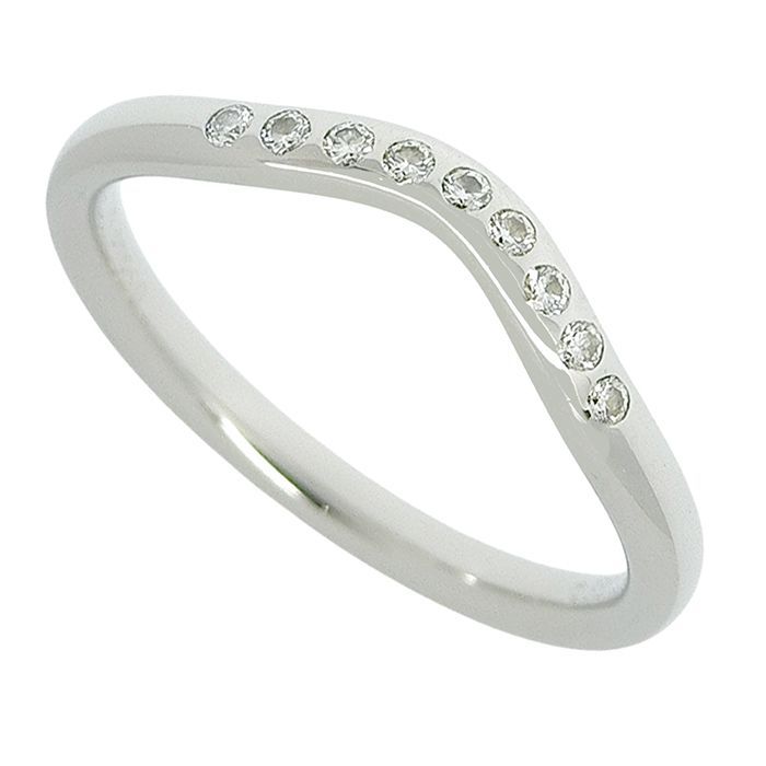 TIFFANY & Co. ティファニー カーブドバンド ダイヤ リング Pt950