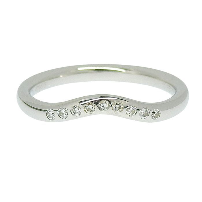 TIFFANY & Co. ティファニー カーブドバンド ダイヤ リング Pt950