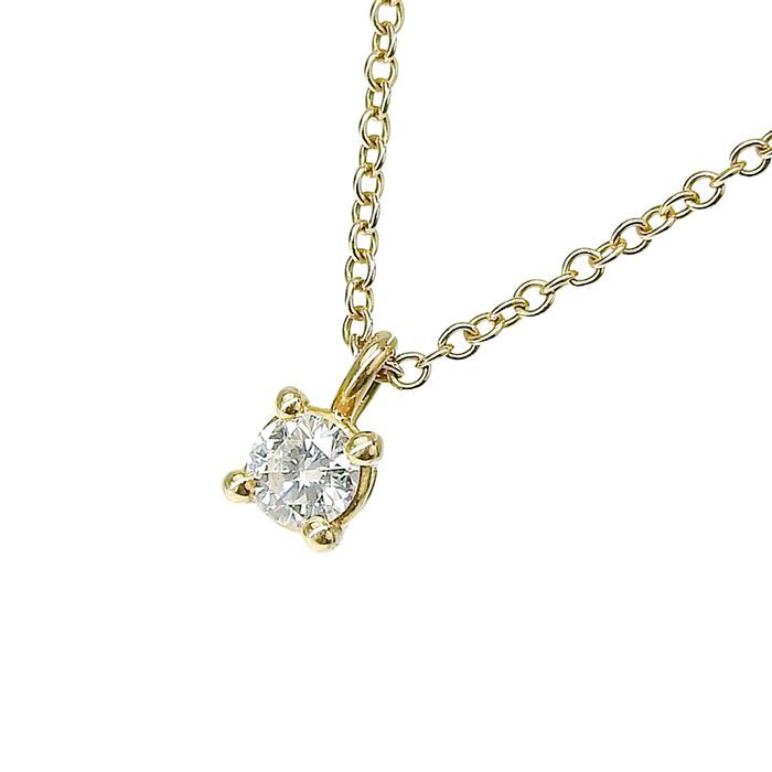 TIFFANY & Co. ティファニー ソリティア ダイヤ ネックレス K18YG 750