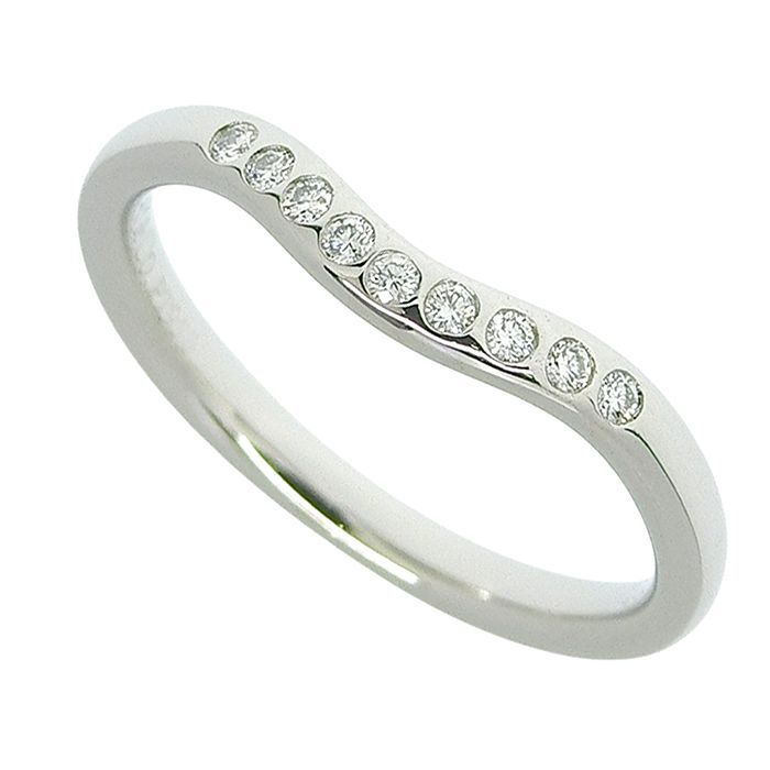 TIFFANY & Co. ティファニー カーブドバンド ダイヤ リング Pt950
