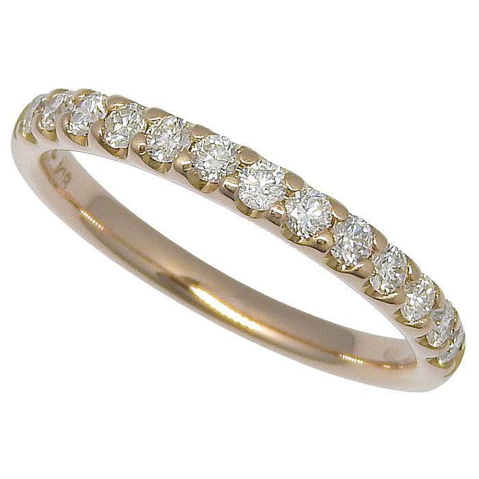 4℃ ヨンドシー ハーフエタニティ ダイヤ リング K18PG 750 ピンク