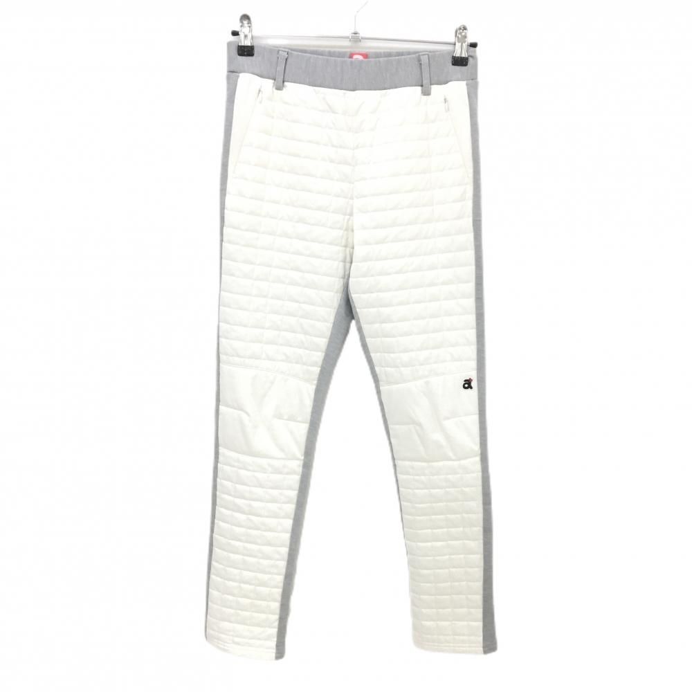 美品】アルチビオ 異素材中綿パンツ 白×グレー 一部キルティング 裏