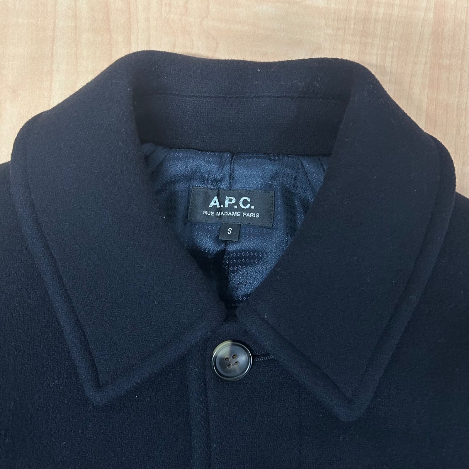 A.P.C. ウール ステンカラーコート size S （ゆったりめ）濃紺
