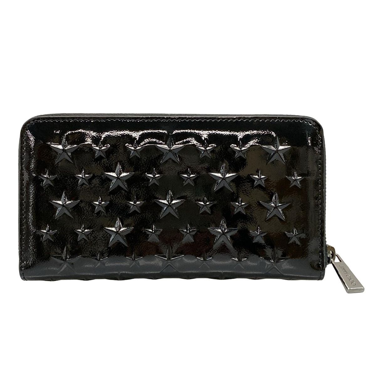 JIMMY CHOO ジミーチュウ 長財布 ピッパ 黒 ラウンドファスナー|スターエンボス