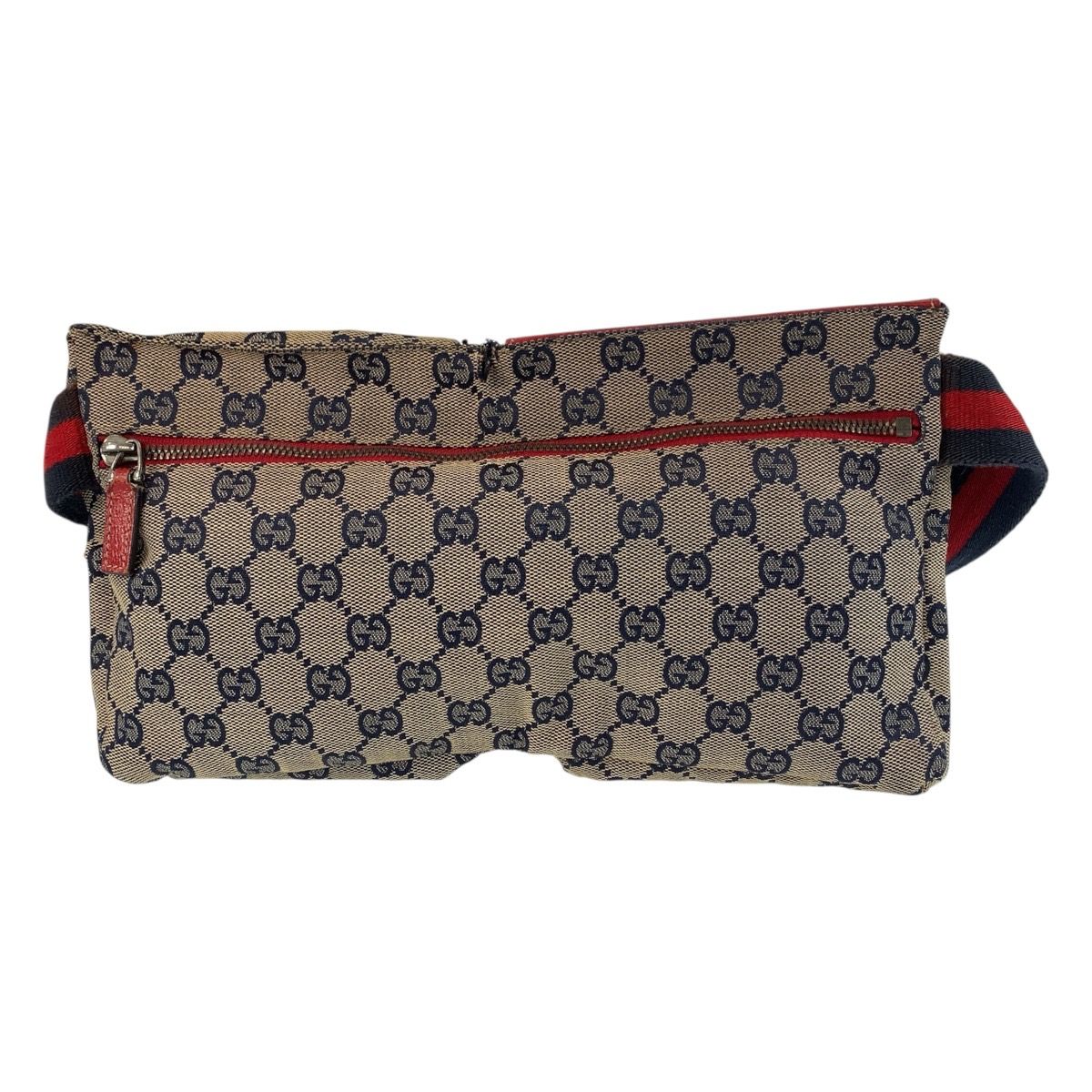 ✨美品✨ GUCCI GGキャンバス ボディバッグ レザー 28566 GUCCI グッチ ベージュ レッド ネイビー GGキャンバス/レザー 28566