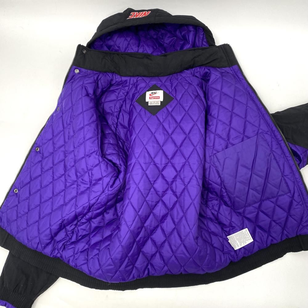 中古】Supreme×NIKE 19SS Hooded Sport Jacket ブラック パープル