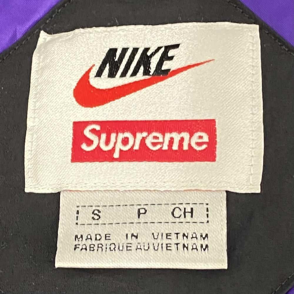 中古】Supreme×NIKE 19SS Hooded Sport Jacket ブラック パープル